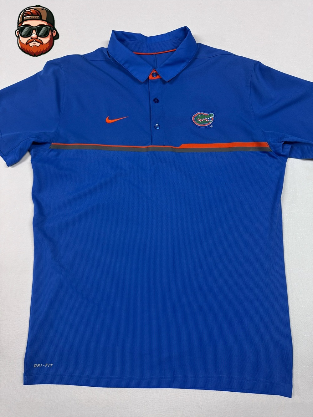 Nike Men's Dri-Fit Blue Florida Gators Large Performance Short Sleeve Polo